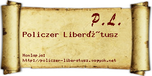 Policzer Liberátusz névjegykártya